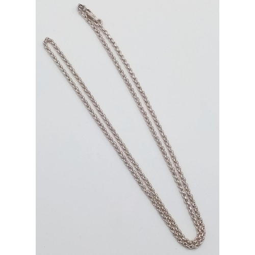 1176 - A 925 Silver Belcher Chain Necklace. 56cm. 15g