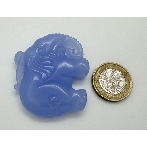 893 - A Lavender Jade Elephant Pendant. 5cm x 4cm