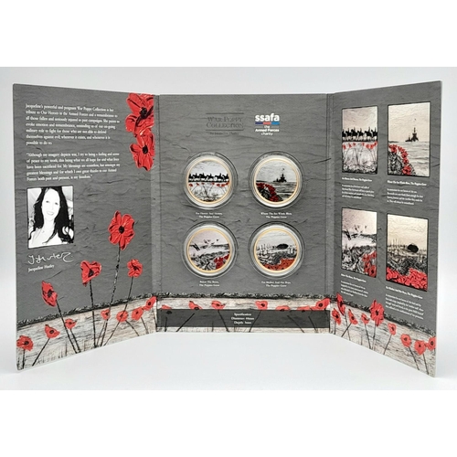 1537 - A Set of Four ‘War Poppy Collection’ Coins by Jacqueline Hurley in Support of Combat Stress. Mint Co... 