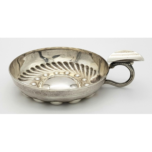 1543 - A Sterling Silver Sommelier Wine Tasting Bowl. Birmingham hallmarks. 10.5cm. 60g.