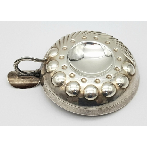 1543 - A Sterling Silver Sommelier Wine Tasting Bowl. Birmingham hallmarks. 10.5cm. 60g.