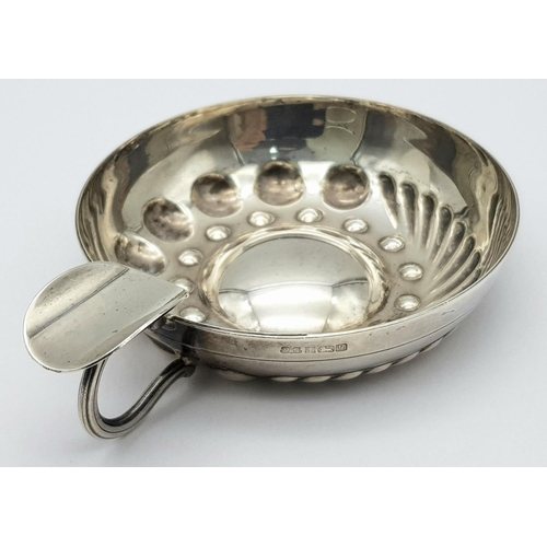 1543 - A Sterling Silver Sommelier Wine Tasting Bowl. Birmingham hallmarks. 10.5cm. 60g.