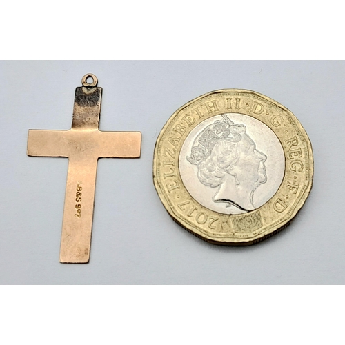 1547 - A 9K Gold Cross Pendant. 0.9g