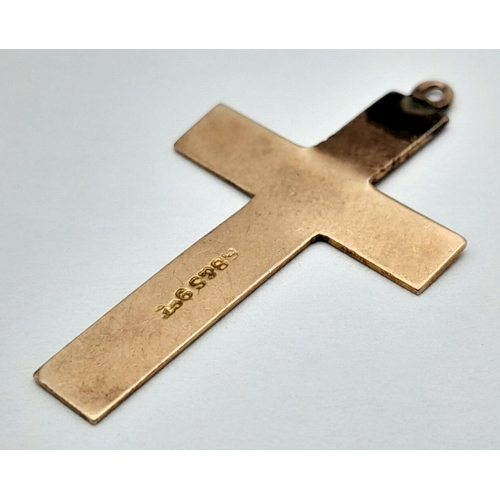 1547 - A 9K Gold Cross Pendant. 0.9g