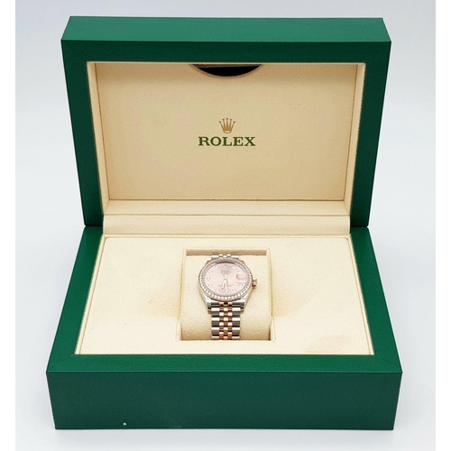 57 - A Beautiful Rolex Datejust Ladies Watch. Bi-Metal (steel and rose-gold) bracelet and case -31mm. Dia... 