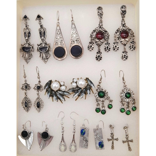 217 - Ten pairs of mainly ART DECO earrings of various sizes and designs, in excellent condition with no s... 