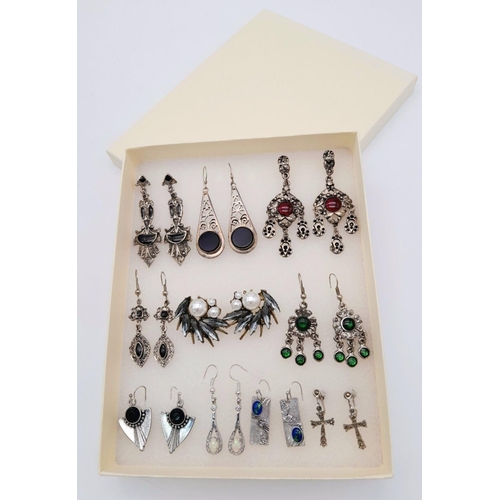 217 - Ten pairs of mainly ART DECO earrings of various sizes and designs, in excellent condition with no s... 