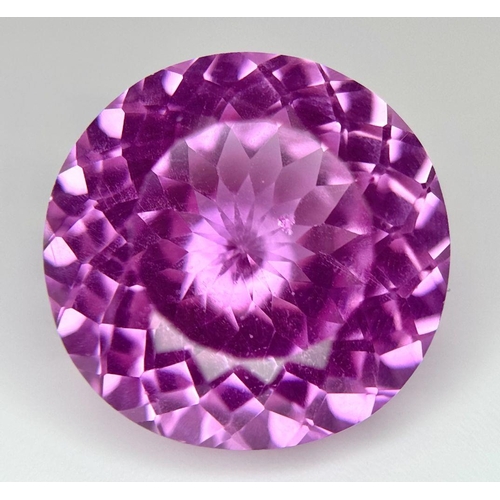 361 - A Fancy 17ct Round Cut Pink Kunzite Gemstone. No eye-visible marks or inclusions. No certificate so ... 