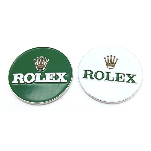 466 - A Rolex Branded 'Flick' - Golf Green Repair Tool - with two Rolex branded ball markers. As new, unus... 