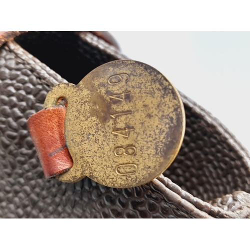 477 - A Vintage Mulberry Brown Leather Small Tote Bag. Brown textured leather exterior with tan leather tr... 