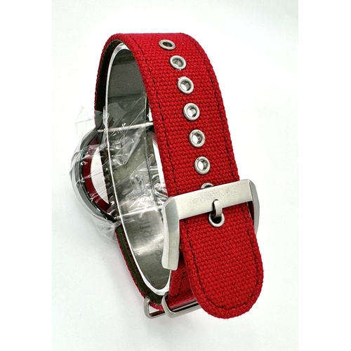 487 - A Verticale Mechanical Top Winder Gents Watch. Red textile strap. Ceramic skeleton case - 42mm. As n... 