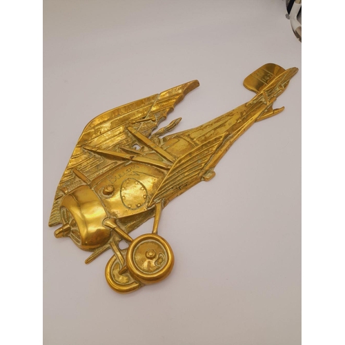 610 - An Antique Cast Brass Plaque of Nieuport C17 Fighter Plame. 
Makers mark of T. Blakemore Ltd. 5557. ... 