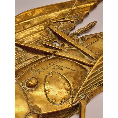 610 - An Antique Cast Brass Plaque of Nieuport C17 Fighter Plame. 
Makers mark of T. Blakemore Ltd. 5557. ... 