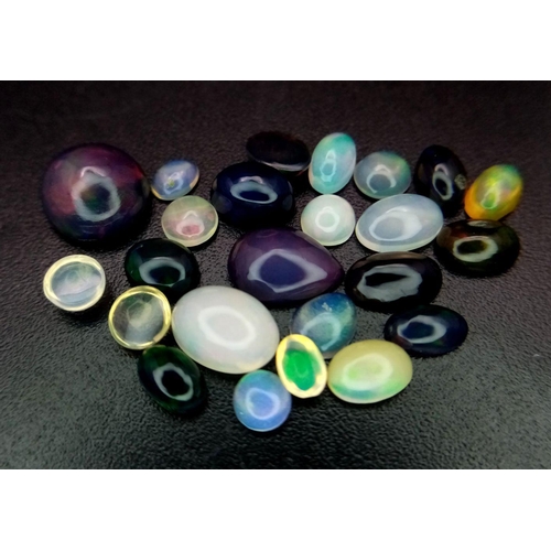 1468 - A Lot of 7.58ctw Multi Colour Fire Opals. GLI Certified. Ref: VU81