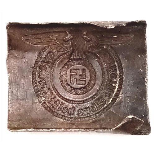 265 - Original WW2 Waffen SS 15th Grenadier (Latvia) Divisional Buckle. Found Ledyczek, Poland.