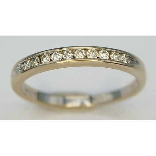 137 - AN 18K YELLOW GOLD DIAMOND BAND RING 0.15CT, 1.7G TOTAL WEIGHT, SIZE J 1/2.

ref: SC 6066