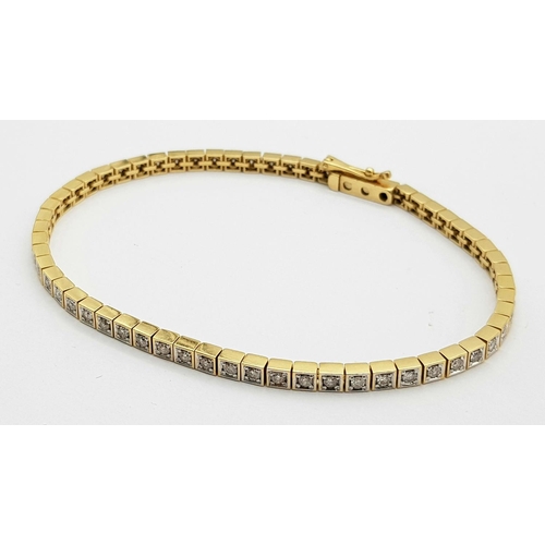 165 - A 18K YELLOW GOLD 1.50CT DIAMOND BRACELET. TOTAL WEIGHT 12.6G. REF BL 6001.