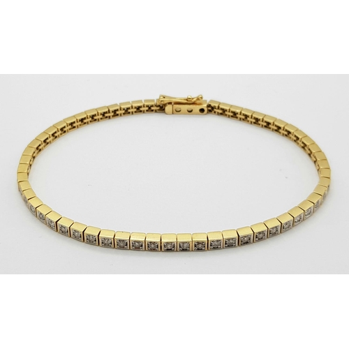 165 - A 18K YELLOW GOLD 1.50CT DIAMOND BRACELET. TOTAL WEIGHT 12.6G. REF BL 6001.