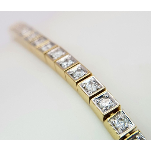 165 - A 18K YELLOW GOLD 1.50CT DIAMOND BRACELET. TOTAL WEIGHT 12.6G. REF BL 6001.