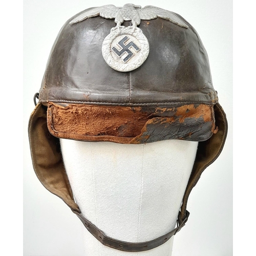 166 - 3rd Reich NSKK Motorcycle Racing-Rally Helmet.