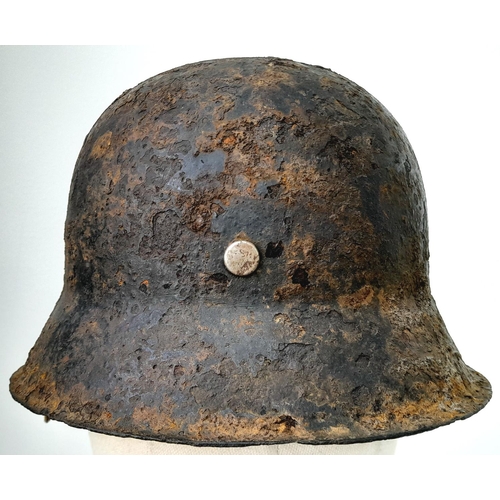 180 - WW2 German Luftwaffe M42 Helmet. found near Bayeux, Normandy, France.