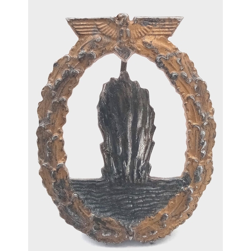 258 - 3rd Reich Kriegsmarine Mine Sweepers Badge. Maker: R.K (Rudolf Karneth) Gablonz.