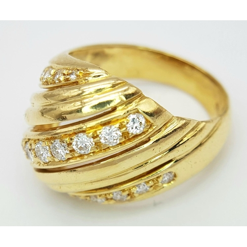 26 - An 18K YELLOW GOLD FANCY DIAMOND SET RING 0.50CT, 9.9G TOTAL WEIGHT, SIZE M.

ref: SC 6063