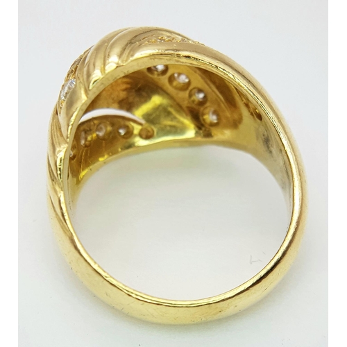 26 - An 18K YELLOW GOLD FANCY DIAMOND SET RING 0.50CT, 9.9G TOTAL WEIGHT, SIZE M.

ref: SC 6063