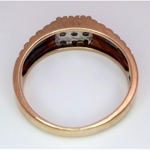 271 - A 9K YELLOW GOLD ROLEX STYLE DIAMOND SET RING 4.9G TOTAL WEIGHT, SIZE U.

ref: SC 6019