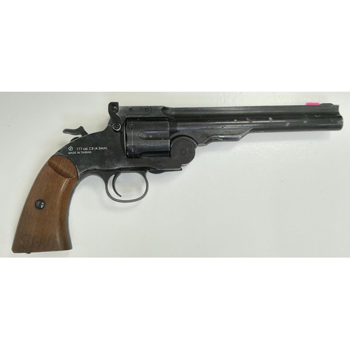 374 - A Schofield 6” Aging Black CO2 Revolver. Probably the most authentic of the CO2 pistols available. C... 