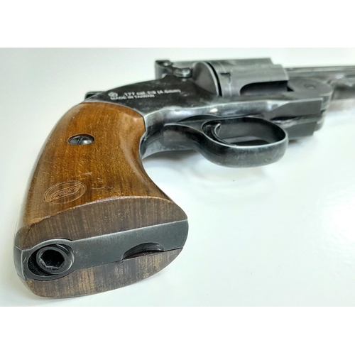 374 - A Schofield 6” Aging Black CO2 Revolver. Probably the most authentic of the CO2 pistols available. C... 