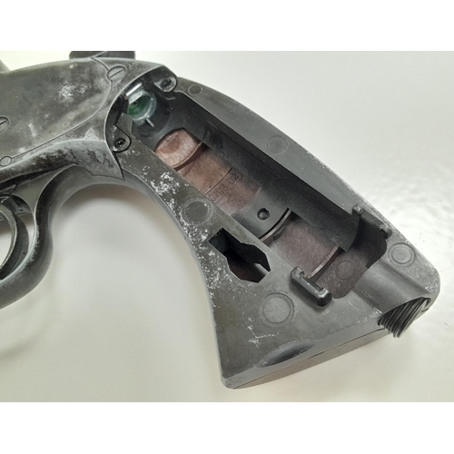 374 - A Schofield 6” Aging Black CO2 Revolver. Probably the most authentic of the CO2 pistols available. C... 