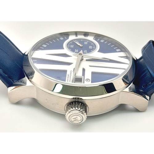 388 - A Limited Edition (68 of 300) Men’s Automatic Blue Face Date Watch by Constantin Weisz. Comes with T... 