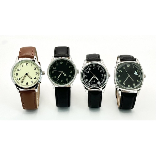 472 - A Parcel of Four Military Design Watches Comprising; 1) 1940’s French Air Force Watch. 37mm Case. 2)... 