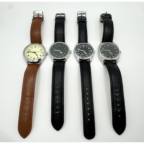 472 - A Parcel of Four Military Design Watches Comprising; 1) 1940’s French Air Force Watch. 37mm Case. 2)... 