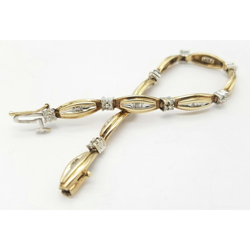 481 - A 9K YELLOW GOLD DIAMOND SET BRACELET 1CT, 8.6G TOTAL WEIGHT, 16CM LENGTH.

ref: SC 6040