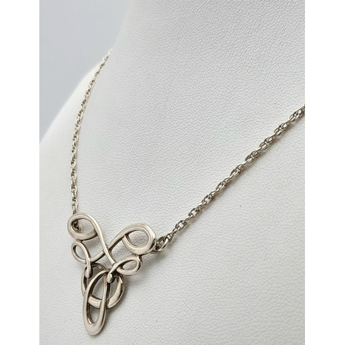 493 - A Vintage Sterling Silver Celtic Knot Design Necklace by the renowned Scottish jeweller Ola Gorie MB... 