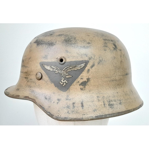 97 - WW2 German Luftwaffe Africa Corps M40 Helmet Liner. Stamped NS 66 for the manufacturer: Vereinigte D... 