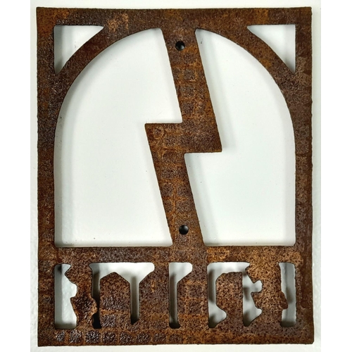 321 - 3rd Reich Erbhof (Hereditary Farm) Iron Plaque Depicting the single S rune of the DJV. These were mo... 