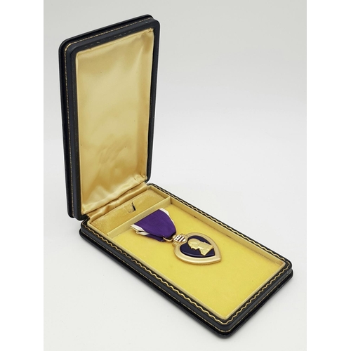 464 - Vietnam War Era Purple Heart in original case. The ribbon bar is missing as it would have been on th... 