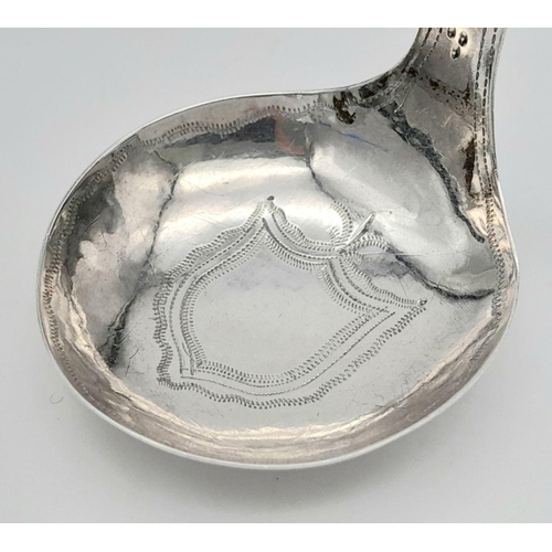 280 - Rare GEORGE III light SILVER TEA CADDY SPOON by Thomas Willmore, Birmingham 1802. Having shield cres... 