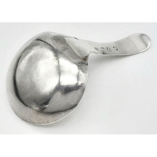 280 - Rare GEORGE III light SILVER TEA CADDY SPOON by Thomas Willmore, Birmingham 1802. Having shield cres... 