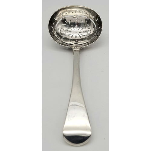 322 - Antique GEORGIAN SILVER SIFTING SPOON. Full hallmark for London 1821. Large size 63 grams. Beautiful... 