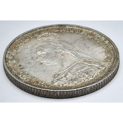 469 - 1887 SILVER SHILLING. Very fine/extra fine condition. Queen Victoria Jubilee mintage. Bold and raise... 