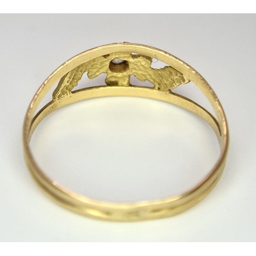 506 - A 18K Yellow Gold (tested as) Fancy CZ Set Ring. Total weight 1.5g . Size N. Ref 1631I