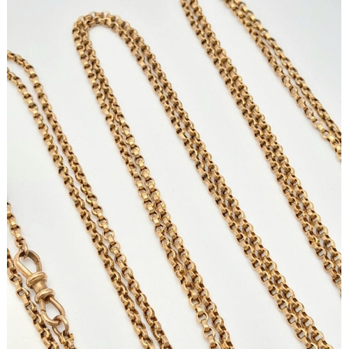 8 - AN EXTRA LONG BELCHER LINK CHAIN OR ALBERT 160cms IN LENGTH AND WEIGHING 24.3gms