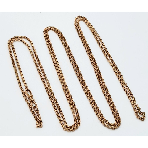 8 - AN EXTRA LONG BELCHER LINK CHAIN OR ALBERT 160cms IN LENGTH AND WEIGHING 24.3gms