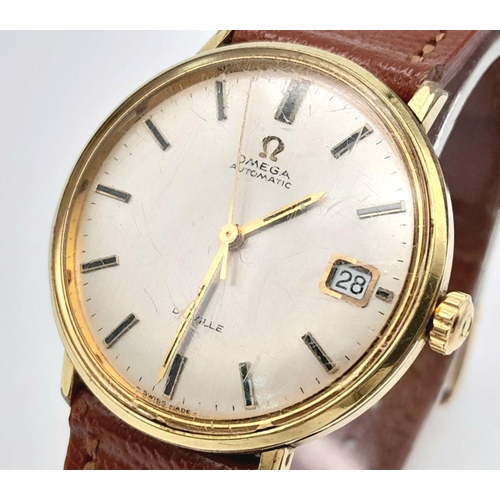 84 - Gentleman’s vintage OMEGA DE VILLE WRISTWATCH. Gold plated (20 microns). Rare automatic model. Recen... 