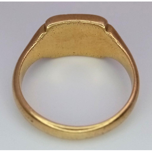 94 - A VINTAGE 22K GOLD SIGNET RING READY FOR YOUR INITIAL .        5.7gms    size L