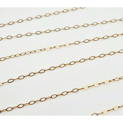 433 - A 9K Yellow Gold Disappearing Necklace. 44cm. 0.4g.